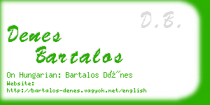 denes bartalos business card